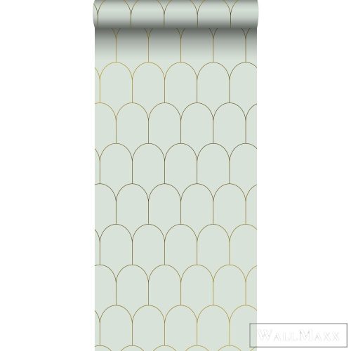 ESTAHOME Art Deco 139202 mentazöld-arany Art Deco mintás Elegáns tapéta