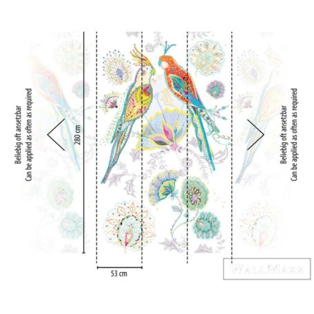 AS CREATION House of Turnowsky 38911-1 színes papagáj mintás grafikus tapéta