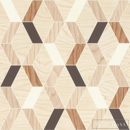 Rasch Bricks & Wood II 615760 Geometriai bézs intarzia mintás tapéta